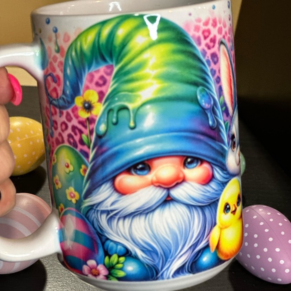 Hand Crafted Easter Gnome  Sublimated 15oz Mug - Picture 1 of 5